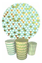 Trio Capas Cilindro + Painel Redondo 1,50m Textura