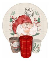 Trio Capas Cilindro + Painel Redondo Festa 1,50m Natal Trio Capas Cilindro + Painel Redondo Festa 1,50m Natal