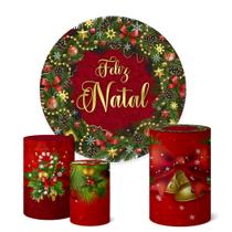 Trio Capas Cilindro + Painel Redondo Festa 1,50m Natal