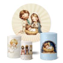 Trio Capas Cilindro + Painel Redondo Festa 1,50m Natal