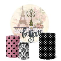 Trio Capas Cilindro + Painel Redondo Festa 1,50m Paris Trio Capas Cilindro + Painel Redondo Festa 1,50m Paris