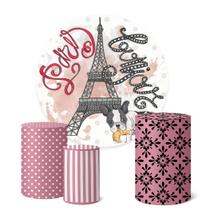 Trio Capas Cilindro + Painel Redondo Festa 1,50m Paris Trio Capas Cilindro + Painel Redondo Festa 1,50m Paris