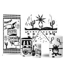 Trio Capas Cilindro + Painel Redondo + Lateral Festa Junina Trio Capas Cilindro + Painel Redondo + Lateral Festa Junina