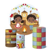 Trio Capas Cilindro + Painel Sublimado 1,50m Festa Junina Trio Capas Cilindro + Painel Sublimado 1,50m Festa Junina