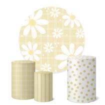 Trio Capas Cilindro + Painel Sublimado 1,50m Flores