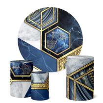 Trio Capas Cilindro + Painel Sublimado 1,50m Textura