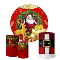 Trio Capas Cilindro + Painel Sublimado Festa 1,50m Natal Trio Capas Cilindro + Painel Sublimado Festa 1,50m Natal