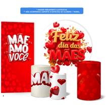 Trio Capas Cilindro + Painel Sublimado + Lateral Dia das Mães Trio Capas Cilindro + Painel Sublimado + Lateral Dia das Mães