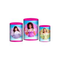 Trio Capas Cilindros Sublimado Barbie Tecido Veste Fácil