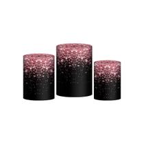 Trio Capas Cilindros Sublimado Glitter Tecido Veste Fácil