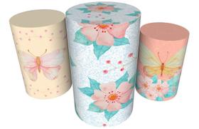 Trio Capas De Cilindro C/ Elástico Borboletas Trio Capas De Cilindro C/ Elástico Borboletas