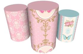 Trio Capas De Cilindro C/ Elástico Borboletas