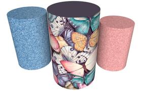 Trio Capas De Cilindro C/ Elástico Borboletas Trio Capas De Cilindro C/ Elástico Borboletas