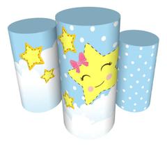 Trio Capas De Cilindro C/ Elástico Brilha Brilha Estrelinha