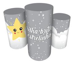 Trio Capas De Cilindro C/ Elástico Brilha Brilha Estrelinha