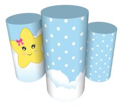 Trio Capas De Cilindro C/ Elástico Brilha Brilha Estrelinha