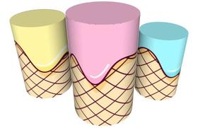 Trio Capas De Cilindro C/ Elástico Candy Land Doces