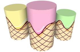 Trio Capas De Cilindro C/ Elástico Candy Land Doces