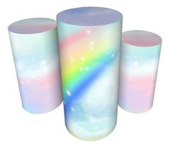 Trio Capas De Cilindro Veste Fácil C/ Elástico Arco Íris