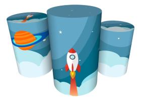 Trio Capas De Cilindro Veste Fácil C/ Elástico Astronauta Trio Capas De Cilindro Veste Fácil C/ Elástico Astronauta