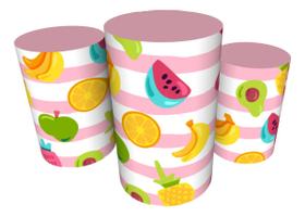 Trio Capas De Cilindro Veste Fácil C/ Elástico Frutinhas Trio Capas De Cilindro Veste Fácil C/ Elástico Frutinhas
