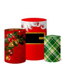 Trio Capas De Cilindro Veste Facil C Elastico Natal