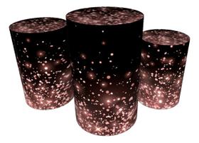 Trio Capas De Cilindro Veste Fácil Glitter