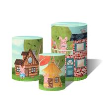 Trio Capas Para Cilindro 3 Porquinhos e o Lobo Mal Música C/ Elástico Trio Capas Para Cilindro 3 Porquinhos e o Lobo Mal Música C/ Elástico