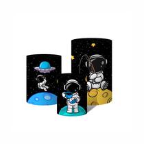 Trio Capas Para Cilindro Astronauta Cute Espaço Planetas e Estrelas C/ Elástico
