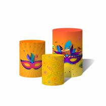 Trio Capas Para Cilindro Carnaval Máscaras Coloridas Trio Capas Para Cilindro Carnaval Máscaras Coloridas
