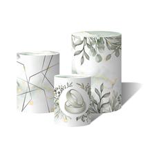 Trio Capas Para Cilindro Formas Geométricas e Folhas Aquarela Alianças C/ Elástico