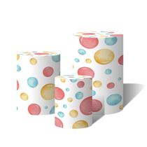 Trio Capas Para Cilindro Versátil Bolinhas Coloridas Aquarela C/ Elástico