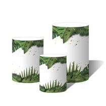 Trio Capas Para Cilindro Versátil Costela de Adão Folhas Tropicais e Pontos Dourados c/ Elástico