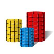 Trio Capas Para Cilindro Versátil Cubo Mágico Cores Vermelho Azul e Amarelo C/ Elástico
