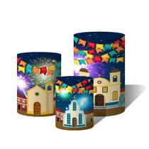 Trio Capas Para Cilindro Versátil Festa Junina Arraiá Igrejas Noite Bandeirinhas Fogos de Artificio C/ Elástico Trio Capas Para Cilindro Versátil Festa Junina Arraiá Igrejas Noite Bandeirinhas Fogos de Artificio C/ Elástico