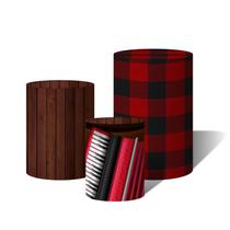 Trio Capas Para Cilindro Versátil Festa Junina Fogueira e Balões Confetes C/ Elástico