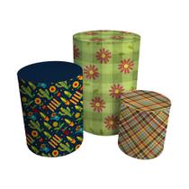 Trio Capas Para Cilindro Versátil Festa Junina Noite de São João C/ Elástico Trio Capas Para Cilindro Versátil Festa Junina Noite de São João C/ Elástico