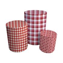 Trio Capas Para Cilindro Versátil Festa Junina Xadrez Vermelho C/ Elástico Trio Capas Para Cilindro Versátil Festa Junina Xadrez Vermelho C/ Elástico