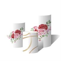 Trio Capas Para Cilindro Versátil Flores Rosas Formas Círculos Dourados C/ Elástico Trio Capas Para Cilindro Versátil Flores Rosas Formas Círculos Dourados C/ Elástico