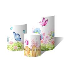 Trio Capas Para Cilindro Versátil Jardim Aquarela Gaiolas e Borboletas C/ Elástico Trio Capas Para Cilindro Versátil Jardim Aquarela Gaiolas e Borboletas C/ Elástico