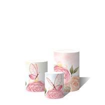 Trio Capas Para Cilindro Versátil Jardim Flores Borboletas Céu Aquarelado C/ Elástico Trio Capas Para Cilindro Versátil Jardim Flores Borboletas Céu Aquarelado C/ Elástico
