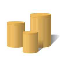 Trio Capas Para Cilindro Versátil Ripados Amarelo Escuro C/ Elástico