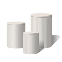 Trio Capas Para Cilindro Versátil Ripados Branco C/ Elástico Trio Capas Para Cilindro Versátil Ripados Branco C/ Elástico