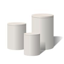 Trio Capas Para Cilindro Versátil Ripados Branco C/ Elástico Trio Capas Para Cilindro Versátil Ripados Branco C/ Elástico