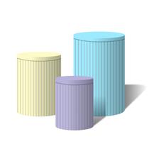 Trio Capas Para Cilindro Versátil Ripados Lilas Amarelo Azul Turquesa C/ Elástico Trio Capas Para Cilindro Versátil Ripados Lilas Amarelo Azul Turquesa C/ Elástico