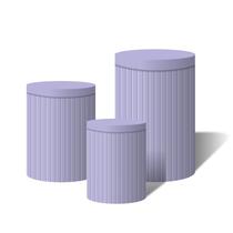 Trio Capas Para Cilindro Versátil Ripados Lilás C/ Elástico