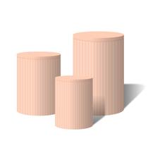 Trio Capas Para Cilindro Versátil Ripados Pêssego C/ Elástico