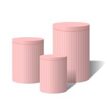 Trio Capas Para Cilindro Versátil Ripados Rosa C/ Elástico