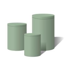 Trio Capas Para Cilindro Versátil Ripados Verde Menta C/ Elástico