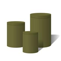 Trio Capas Para Cilindro Versátil Ripados Verde Musgo C/ Elástico Trio Capas Para Cilindro Versátil Ripados Verde Musgo C/ Elástico